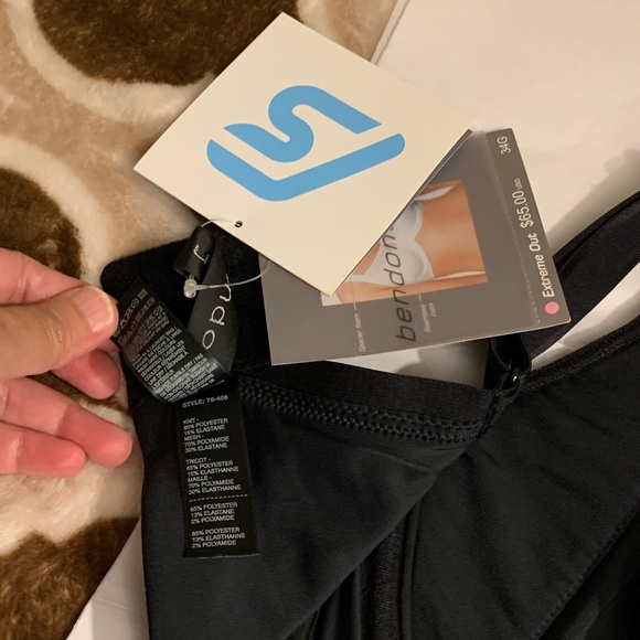 Benson Black Sports Bra NWT size 34G adjustable - Picture 12 of 15